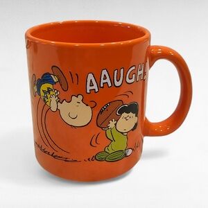 Peanuts Charlie Brown and Lucy Orange Coffee Mug